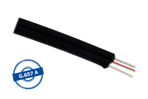 FTTH Flat Drop Optic Cable 2J G657A2 -black